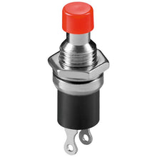 Load image into Gallery viewer, 10 Pack Normally Open Momentary Switch with Round Red Button, 2-Pin Solder Lug Termination
