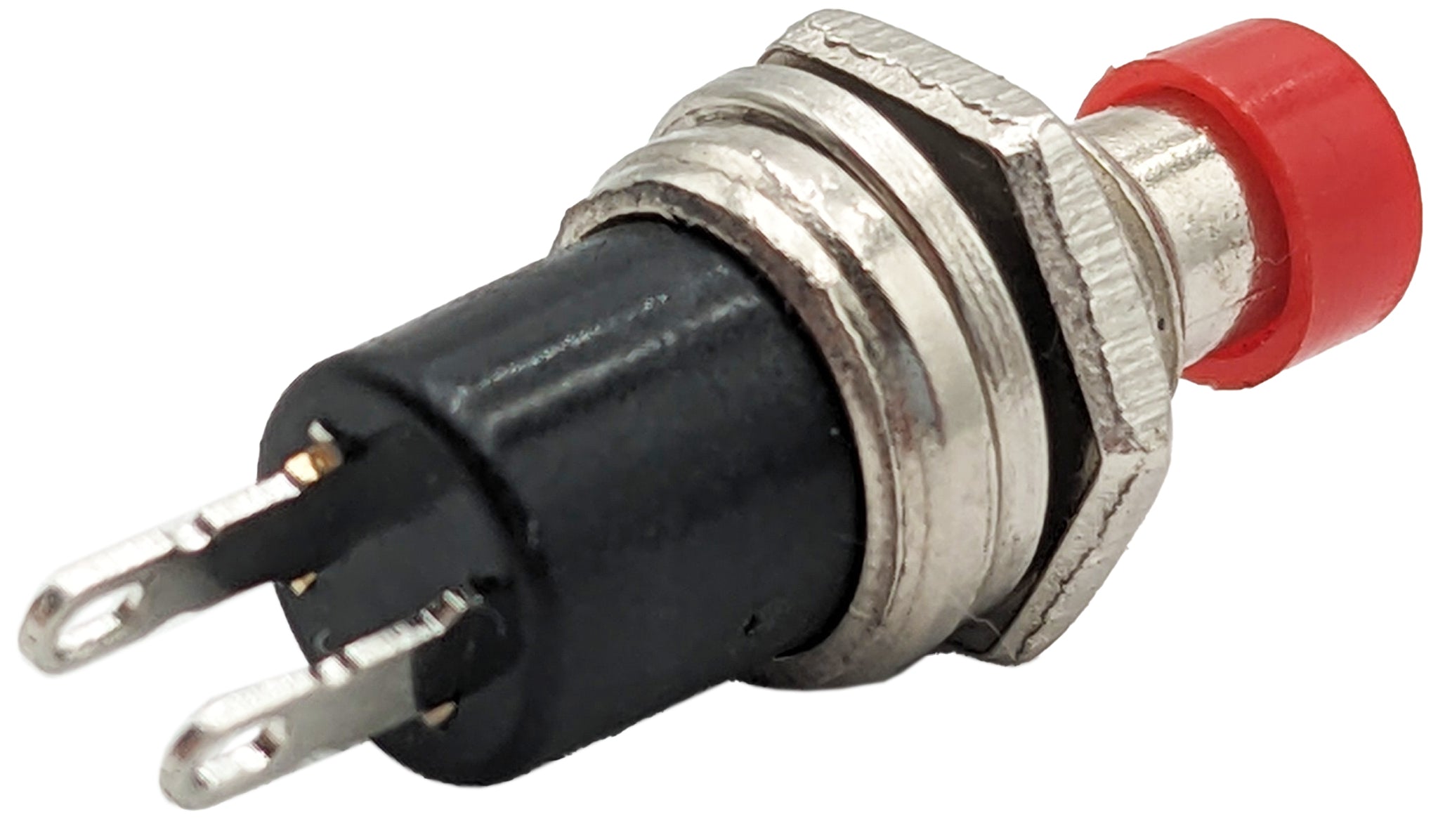 Normally Open Momentary Switch with Round Red Button, 2-Pin Solder Lug ...