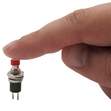 Load image into Gallery viewer, 30 Pack Normally Open Momentary Switch with Round Red Button, 2-Pin Solder Lug Termination
