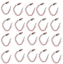 Load image into Gallery viewer, 25 Pack of Momentary Switches with 6&quot; Wire Leads, Normally Open, Panel Mount, Round Red Push Button
