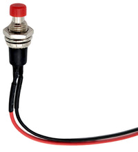 Load image into Gallery viewer, Momentary Switch with 8&quot; Wire Leads, Normally Open, Panel Mount, Red Button
