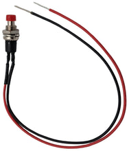 Load image into Gallery viewer, Momentary Switch with 8&quot; Wire Leads, Normally Open, Panel Mount, Red Button
