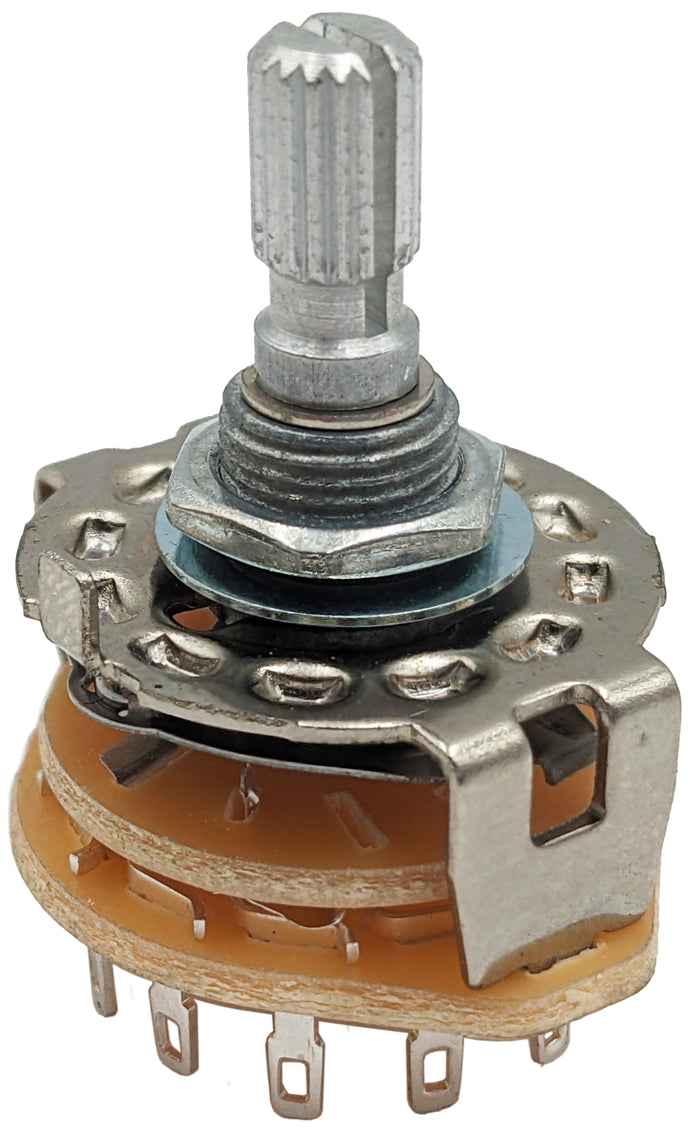 2 Pole 6 Position Rotary Switch (2P6T) with Solder Lug Termination