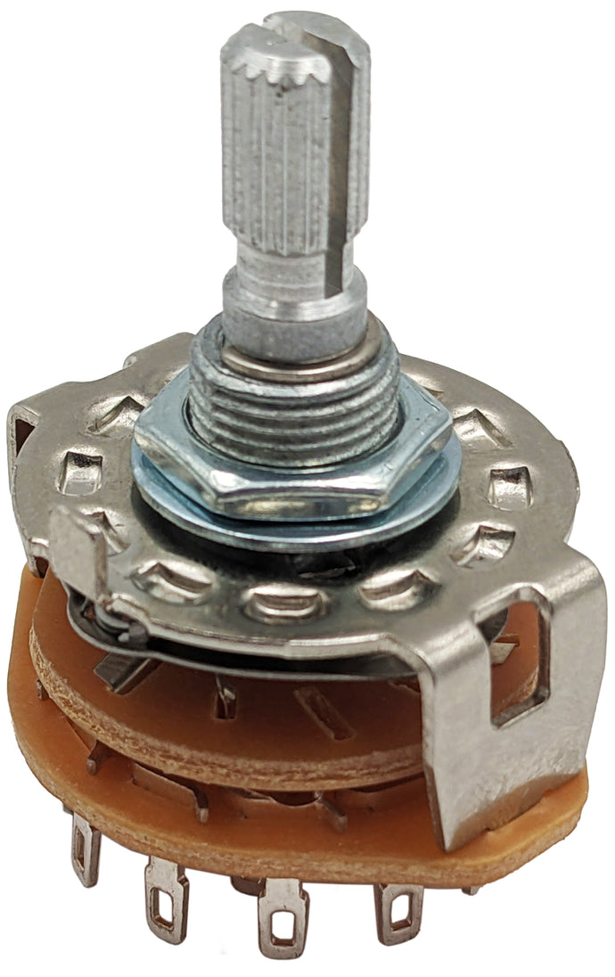 3 Pole 4 Position Rotary Switch (3P4T) with Solder Lug Termination