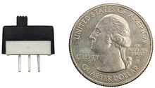Load image into Gallery viewer, 10 Pack Mini SPDT Slide Switch with PC Leads on 0.1&quot; Center - Ideal for Breadboards
