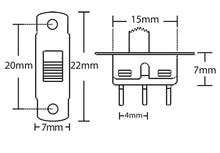 Load image into Gallery viewer, 10 Pack Mini Slide Switch SPDT with Solder Lugs, 3 Pins
