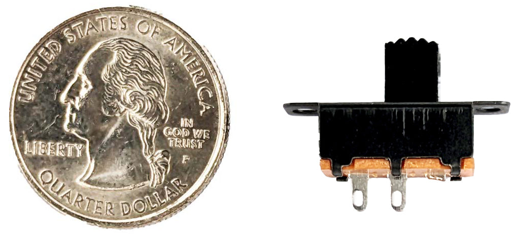10 Pack Mini 15mm SPST Slide Switch with 2-Pin Solder Lug Termination ...