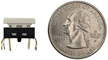 Load image into Gallery viewer, 12mm PCB Push Button Switch with Illuminated Green LED, White Cap
