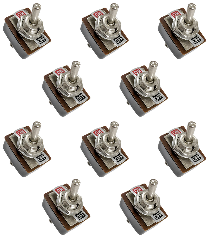10 Pack Standard DPDT Toggle Switch ON-OFF with 6 Solder Lug Pins