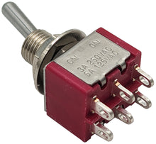 Load image into Gallery viewer, Miniature On-On DPDT Toggle Switch, 6-Pin Solder Lug Termination
