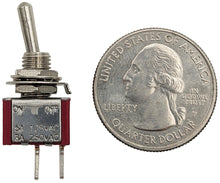 Load image into Gallery viewer, Miniature SPST Toggle Switch, 2-Pin PC Lead Termination
