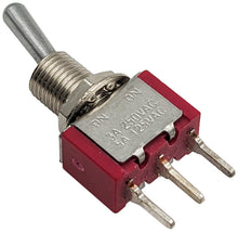 Load image into Gallery viewer, Miniature On-On SPDT Toggle Switch, 3-Pin PC Lead Termination
