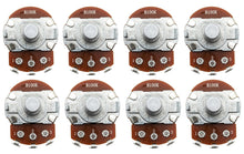 Load image into Gallery viewer, 8 Pack 100K Ohm Potentiometer, 1/2W, Panel Mount, Single Turn, Round Shaft
