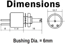 Load image into Gallery viewer, 100KΩ 1W Single Turn Cermet Potentiometer, Panel Mount, Slotted Shaft

