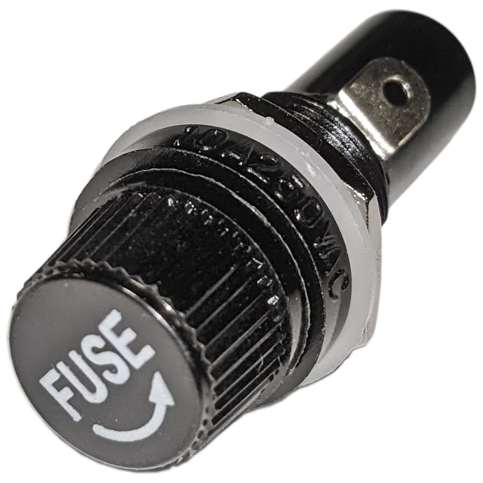 Panel Mount Round Screw-in Fuse Holder, 18.44mm Diameter x 50mm Length