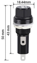Load image into Gallery viewer, Panel Mount Round Screw-in Fuse Holder, 18.44mm Diameter x 50mm Length
