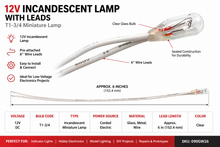 Load image into Gallery viewer, 12V Incandescent Lamp with 6" Leads
