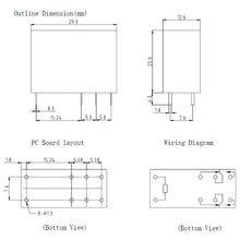 Load image into Gallery viewer, 4 Pack 12V 5A Single Contact Relay DIP, 270 Ohms Coil Resistance, Clear, HLS-14F3L-DC12V-C
