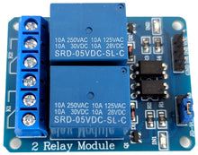 Load image into Gallery viewer, 3 Pack of 2 Channel 5V Relay Module With Low Level Trigger, Can Be Controlled By Arduino, 8051, AVR, PIC, DSP, ARM, ARM, MSP430, TTL logic
