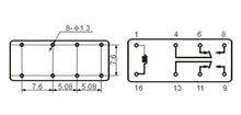 Load image into Gallery viewer, 12V Relay DIP, Coil Arrangement: 2 Form C (DPDT), Capable of Switching Loads up to 2A, HLS-4078-DC12V
