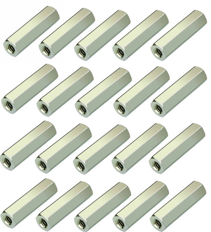 30 Pack Threaded Spacers ½ Inch Length, #6-32 Thread Size, 0.25 Inches Outer Diameter