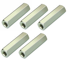 Load image into Gallery viewer, 5 Pack Threaded Spacers ½ Inch Length, #6-32 Thread Size, 0.25 Inches Outer Diameter
