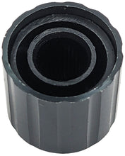 Load image into Gallery viewer, Ribbed 0.55-inch Knob for 1/4" Knurled Shaft Potentiometer, Glossy Black with White Indicator Arrow
