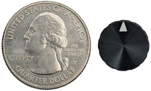 Load image into Gallery viewer, Ribbed 0.55-inch Knob for 1/4" Knurled Shaft Potentiometer, Glossy Black with White Indicator Arrow

