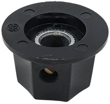 Load image into Gallery viewer, Fluted 0.93-inch Skirted Control Knob for 1/4&quot; Shaft, Set Screw, Glossy Black with White Line and Dot Indicator
