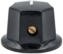 Load image into Gallery viewer, Fluted 0.93-inch Skirted Control Knob for 1/4&quot; Shaft, Set Screw, Glossy Black with White Line and Dot Indicator
