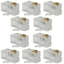 Load image into Gallery viewer, 10 Pack RJ11-4 Modular Plugs, 6P4C, Twisted Stranded Wire

