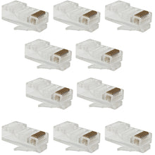 Load image into Gallery viewer, 10 Pack RJ45-8 Modular Plugs, 8P8C, UTP Stranded
