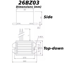 Load image into Gallery viewer, 85db Buzzer 8-16V DC, Solid State, with Wire Leads, 1.31&quot; x 0.70&quot; x 0.60&quot;

