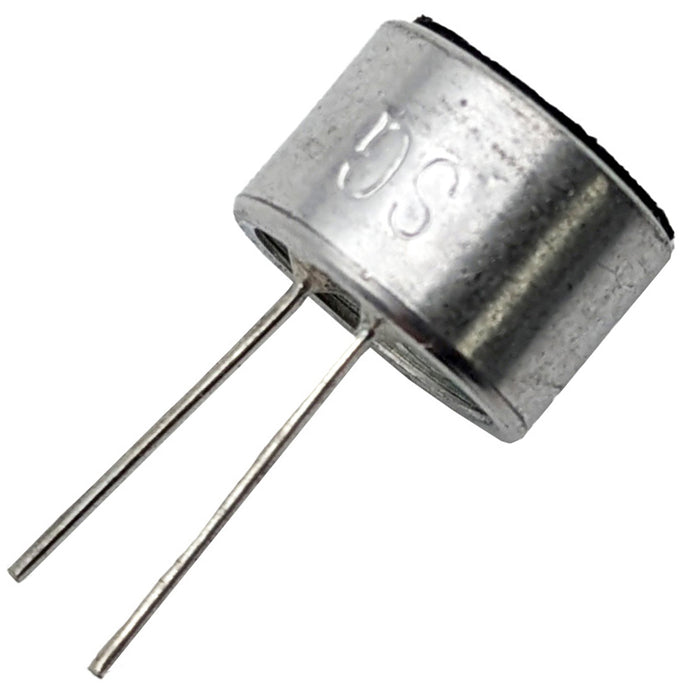 9.7mm Diameter Electret Condenser Microphone FET, 2 to 10V DC, 1K Ohm Impedance, 50 to 8 KHz Frequency