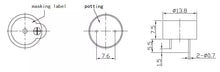 Load image into Gallery viewer, 2 Pack 12VDC, 85dB 4000Hz Piezo Buzzer, Sealed, 13.8x7.5mm Size
