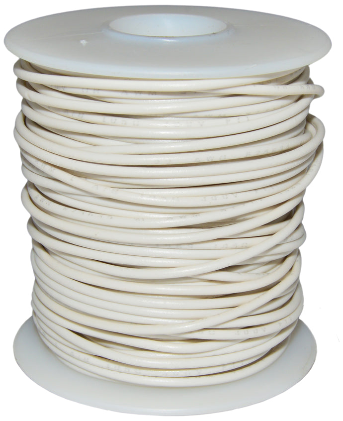 100 Feet White 22 Gauge Solid Hook-Up Wire, Tinned Copper, PVC Insulation (Shade May Vary)