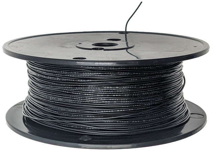 1,000 Feet Black 24 Gauge Solid Hook-Up Wire, Tinned Copper, PVC Insulation, UL 1007/1569, RoHS Compliant