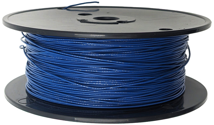 1,000 Feet Blue 24 Gauge Solid Hook-Up Wire, Tinned Copper, PVC Insulation, UL 1007/1569, RoHS Compliant