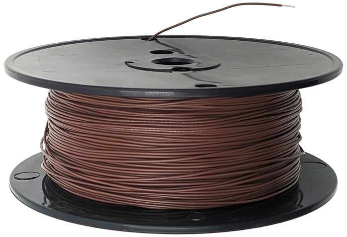 1,000 Feet Brown 24 Gauge Solid Hook-Up Wire, Tinned Copper, PVC Insulation, UL 1007/1569, RoHS Compliant