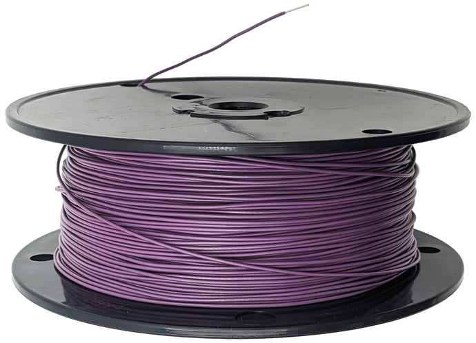1,000 Feet Purple 24 Gauge Solid Hook-Up Wire, Tinned Copper, PVC Insulation, UL 1007/1569, RoHS Compliant