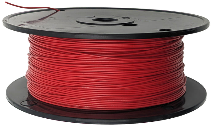 1,000 Feet Red 24 Gauge Solid Hook-Up Wire, Tinned Copper, PVC Insulation, UL 1007/1569, RoHS Compliant
