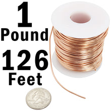 Load image into Gallery viewer, 126 Feet 16 Gauge Soft Bare Copper Crafting Wire (1 Pound Spool)
