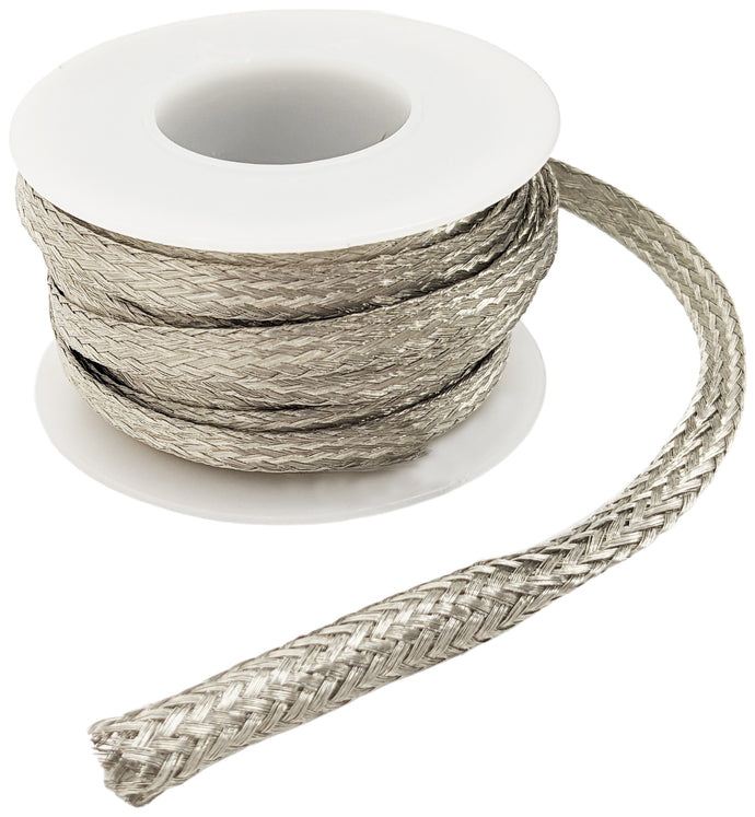 25 Feet 14 Gauge Tinned Copper Braid, 0.2