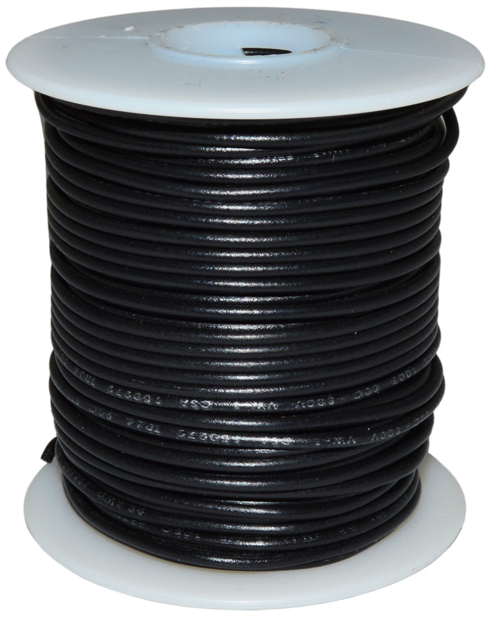 100 Feet Black 22 Gauge Stranded Hook-Up Wire, Tinned Copper, PVC Insulation (Shade May Vary)