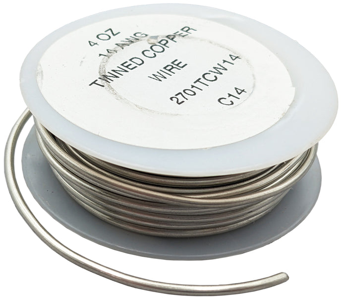 20 Feet 14 Gauge Silver Color Tinned Copper Crafting Wire, Uninsulated