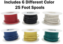 Load image into Gallery viewer, Stranded 20 Gauge Hook Up Wire Kit - Includes 6 Different Color 25 Foot Spools, Tinned Copper, PVC Insulated
