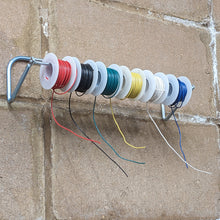 Load image into Gallery viewer, 24 Gauge Hook-Up Wire Kit, Stranded Tinned Copper Wire, Six 25 Foot Spools with Metal Spool Holder
