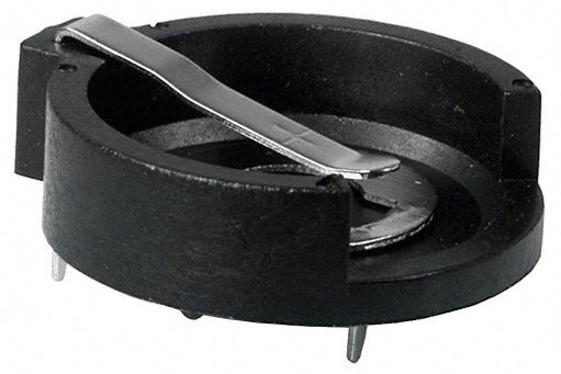 Coin Cell Battery Holder (Open) for One 2354 or Two 2320, 2325, or 2330 - Through Hole PC Pin Mount