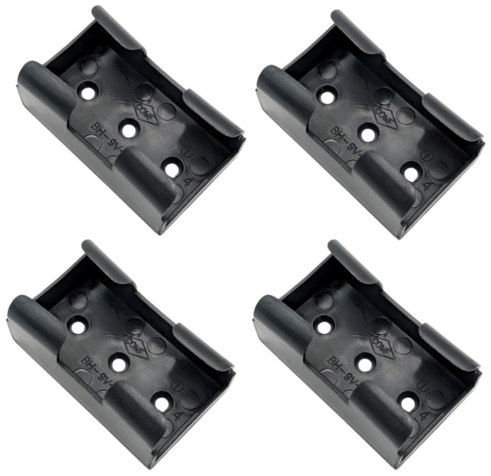 4 Pack 9V Battery Cradle / Holder without Terminals, Plastic (1.92