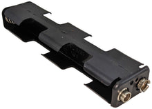Load image into Gallery viewer, 4 &quot;AA&quot; Battery Holder with Snap Connector, Plastic Case (4.40&quot; x 0.66&quot; x 1.00&quot;)
